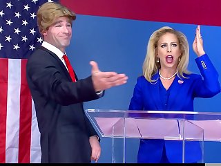 Slutty blonde milf enjoying hardcore sex with thr 45th president of the US in a sexy scene caught on tape to mock Donald Trump