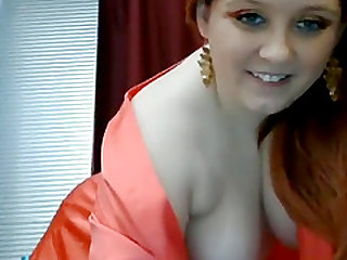 Hot young curvy BBW with huge tits is teasing naked with vibrator in pussy